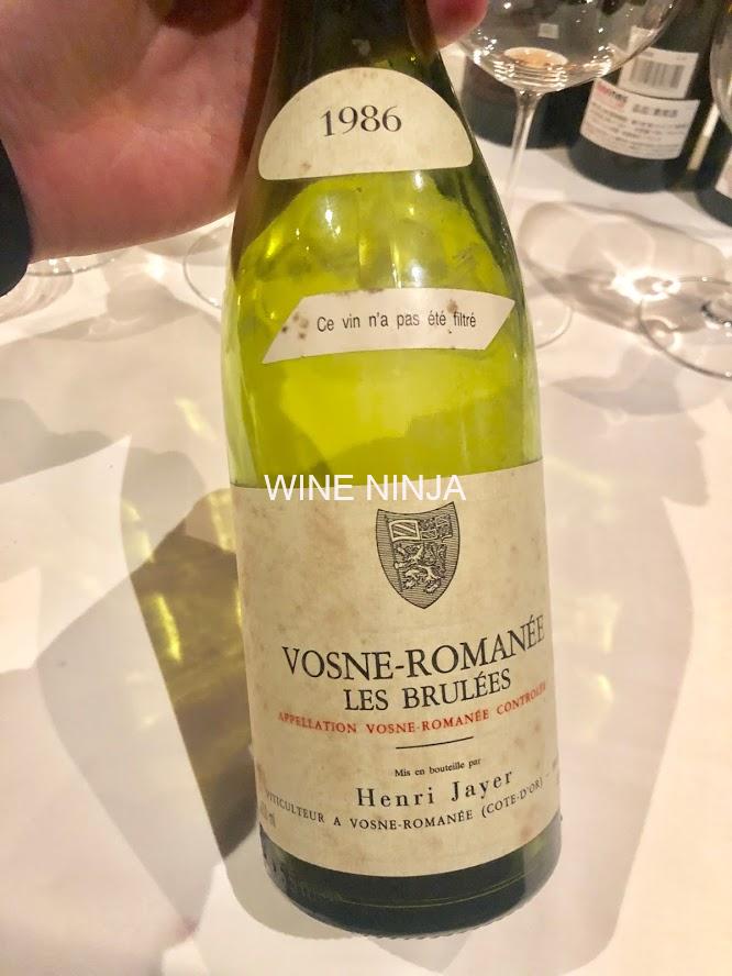 飲んだワイン アンリ・ジャイエ/ヴォーヌ・ロマネ・レ・ブリュレ1986 ...